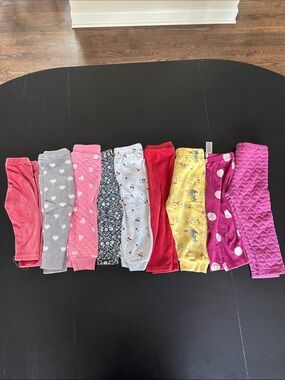 Girls Mixed Pattern Legging Bundle - Pink, Gray, Red, Yellow, Purple